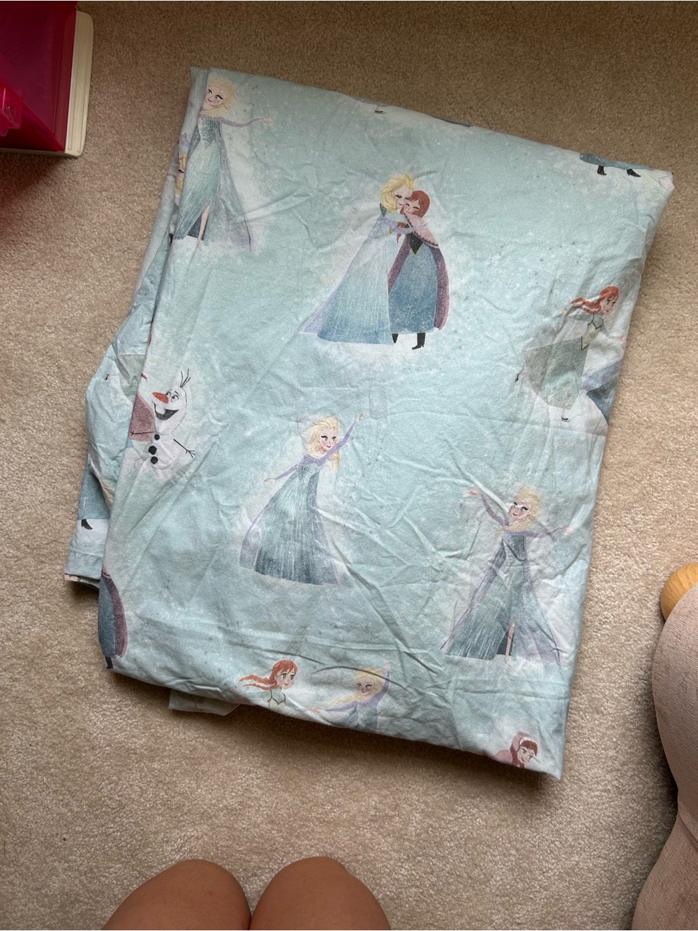 Pottery Barn Kids Light Blue Disney Frozen Organic Duvet Cover - Picture 5 of 7